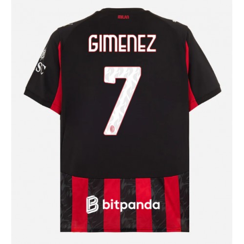 Pánský Fotbalový dres AC Milan Santiago Gimenez #7 2025-26 Domácí Krátký Rukáv